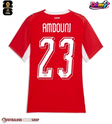 Švýcarsko Zeki Amdouni #23 Domácí Dres pro Dámy MS 2026 Krátkým Rukávem